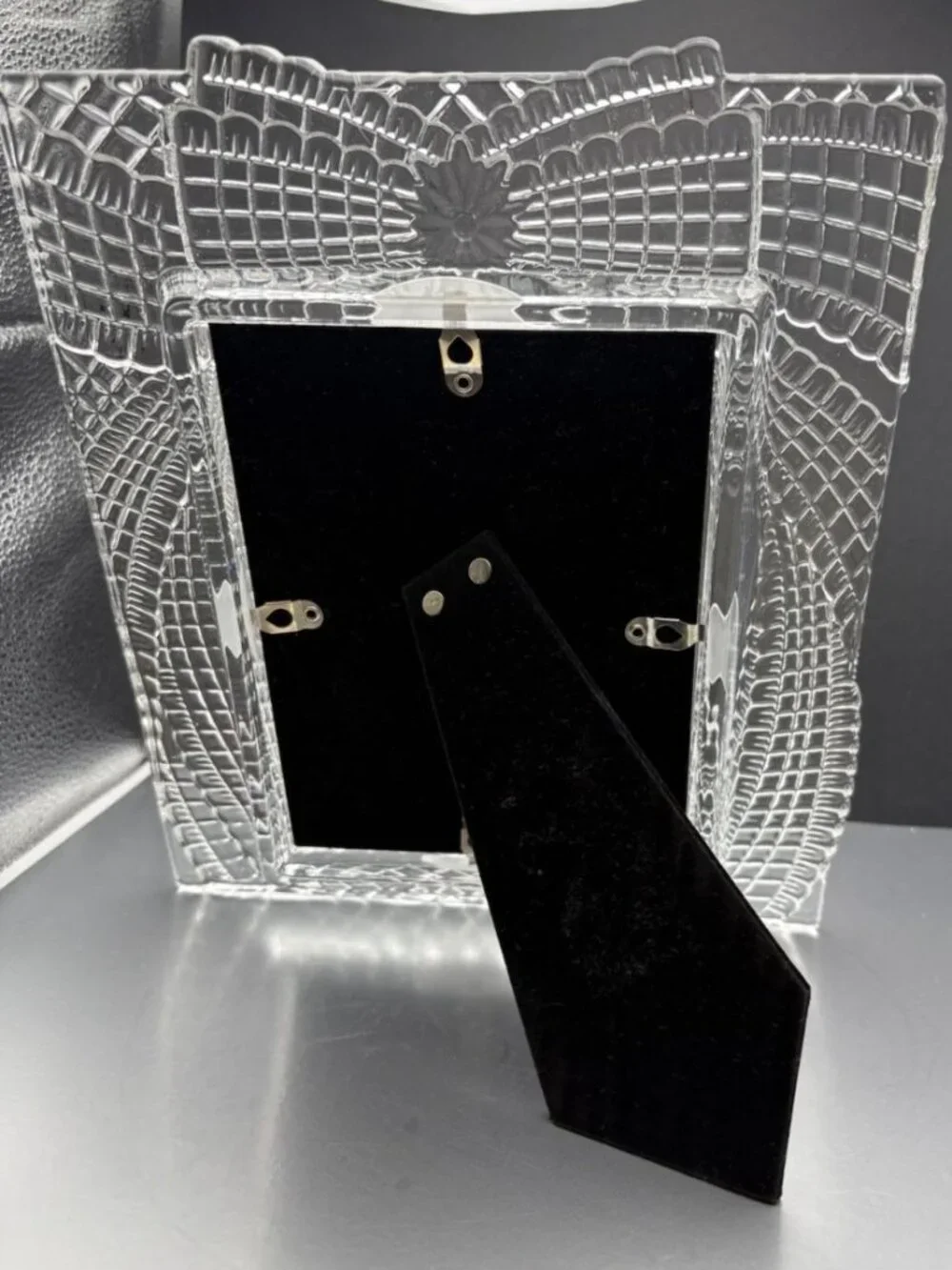 Mikasa Photo Frame Lead Crystal Draped Bow Frame Home Décor 5x7